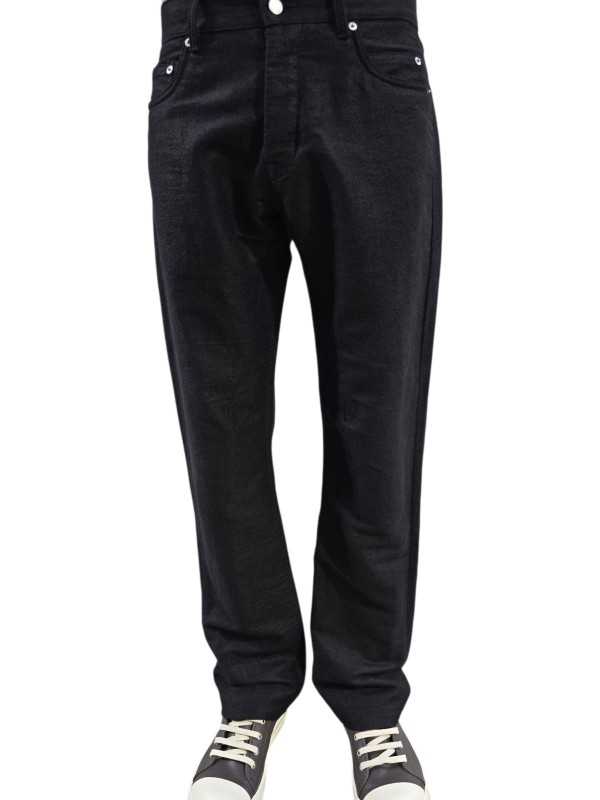 Jeans noir moleskin brossé Kurdt RU02F 4399 MOR 09 Rick Owens Homme boutique Strasbourg shop vêtement front