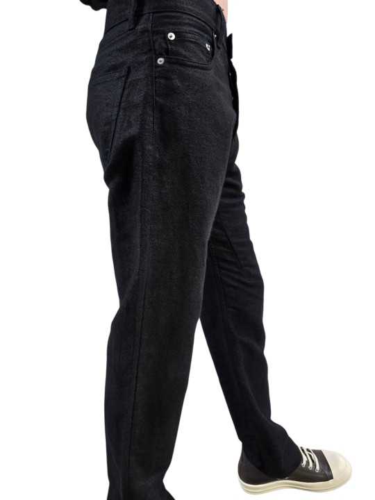 Jeans noir moleskin brossé Kurdt RU02F 4399 MOR 09 Rick Owens Homme boutique Strasbourg shop vêtement profil