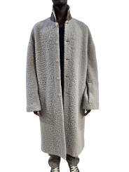 MANTEAU DROIT DARK PEARL BUTTONED BRAD COAT ALPAGA RU02F 4970 WPA 48 RICK OWENS homme boutique Strasbourg vêtement front