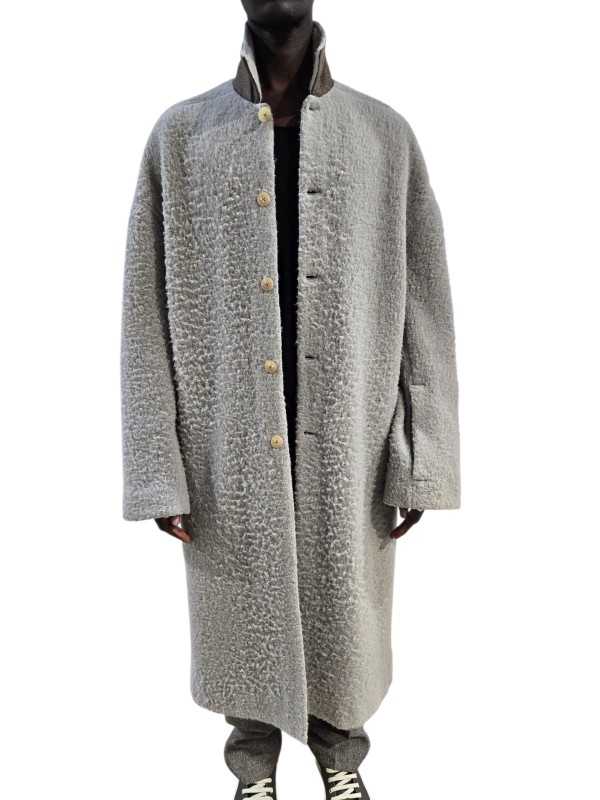MANTEAU DROIT DARK PEARL BUTTONED BRAD COAT ALPAGA RU02F 4970 WPA 48 RICK OWENS homme boutique Strasbourg vêtement front