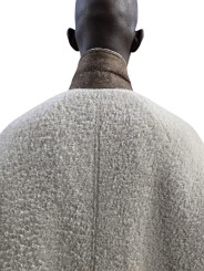 MANTEAU DROIT DARK PEARL BUTTONED BRAD COAT ALPAGA RU02F 4970 WPA 48 RICK OWENS homme boutique Strasbourg vêtement détail