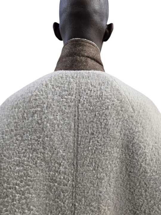 MANTEAU DROIT DARK PEARL BUTTONED BRAD COAT ALPAGA RU02F 4970 WPA 48 RICK OWENS homme boutique Strasbourg vêtement détail