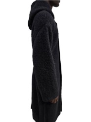 MANTEAU NOIR CAPUCHE ALPAGA TOWER COAT RU02F 4987 WPA 09 RICK OWENS HOMME boutique Strasbourg shop vêtement profil