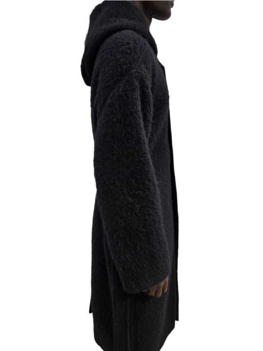 MANTEAU NOIR CAPUCHE ALPAGA TOWER COAT RU02F 4987 WPA 09 RICK OWENS HOMME boutique Strasbourg shop vêtement profil