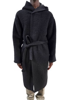 MANTEAU NOIR CAPUCHE ALPAGA TOWER COAT RU02F 4987 WPA 09 RICK OWENS HOMME boutique Strasbourg shop vêtement front