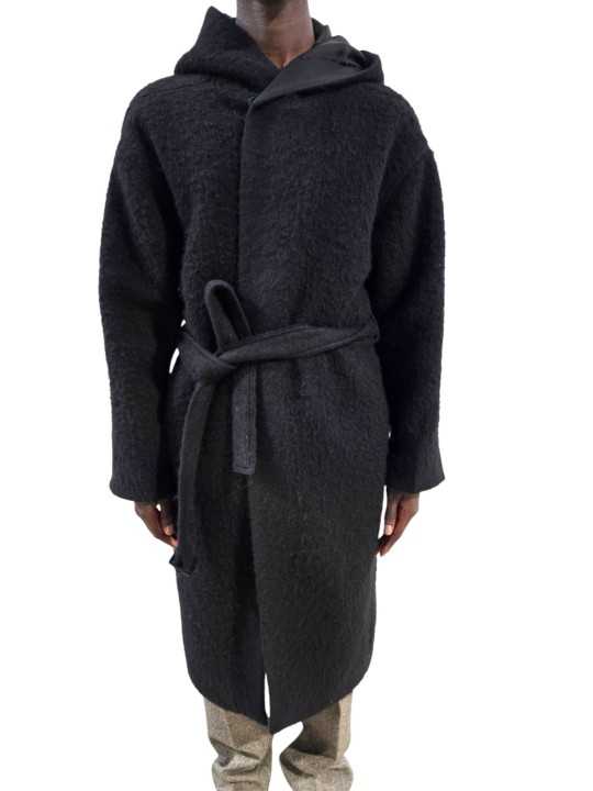 MANTEAU NOIR CAPUCHE ALPAGA TOWER COAT RU02F 4987 WPA 09 RICK OWENS HOMME boutique Strasbourg shop vêtement front