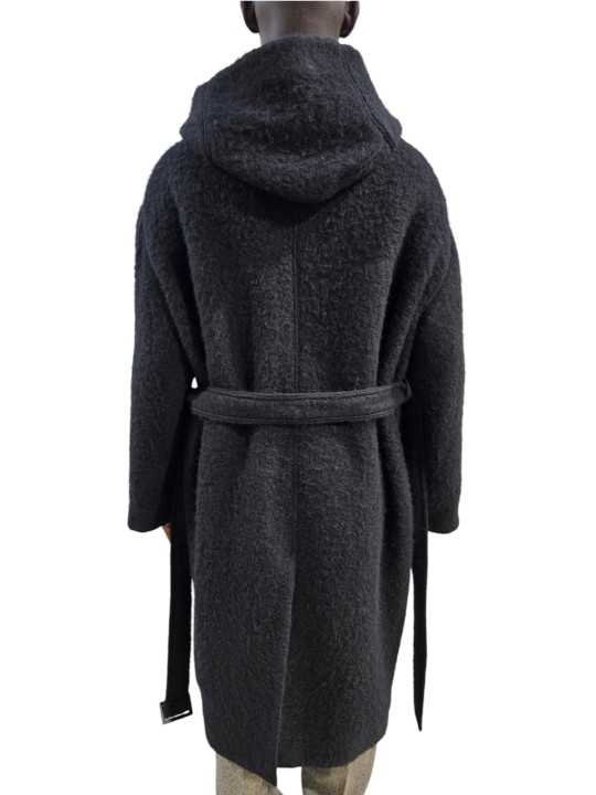 MANTEAU NOIR CAPUCHE ALPAGA TOWER COAT RU02F 4987 WPA 09 RICK OWENS HOMME boutique Strasbourg shop vêtement dos