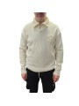 Pull col camioneur Carlos écru fleur brodée 622830 9514 Montagut Homme boutique Strasbourg vêtement store shop front