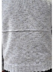 Pull camion zip bas Caspian laine chiné ciel marron 622844 9443 Montagut Homme boutique Strasbourg shop store vêtement zoom
