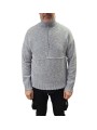 Pull camion zip bas Caspian laine chiné ciel marron 622844 9443 Montagut Homme boutique Strasbourg shop store vêtement dvt
