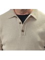 Polo cachemire boutons Calvin sable 622818 9401 Montagut Homme boutique Strasbourg shop vêtement store col