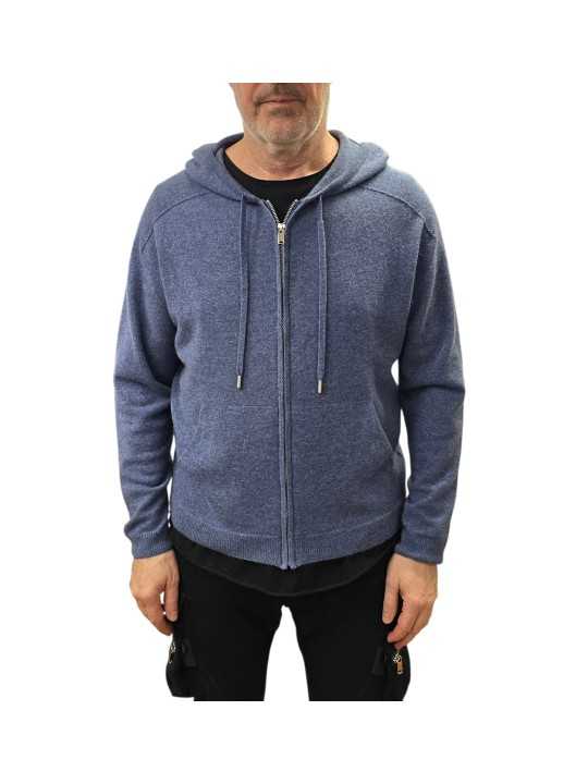 HOODIES ZIP CACHEMIRE DENIM COLIN 622817 9445 MONTAGUT HOMME gilet boutique Strasbourg vêtement store shop front