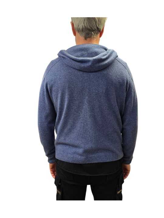 HOODIES ZIP CACHEMIRE DENIM COLIN 622817 9445 MONTAGUT HOMME gilet boutique Strasbourg vêtement store shop back