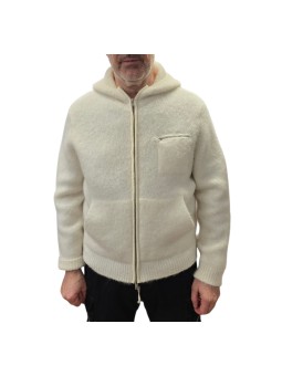 Gilet Cassius alpaga écru capuche poche zippée 622840 9514 Montagut Homme bouTIQUE sTRASBOURG France vêtement shop front