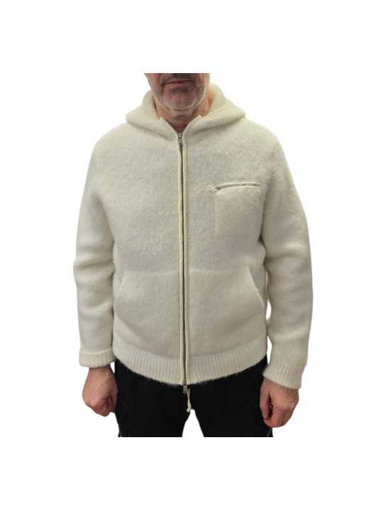 Gilet Cassius alpaga écru capuche poche zippée 622840 9514 Montagut Homme bouTIQUE sTRASBOURG France vêtement shop front