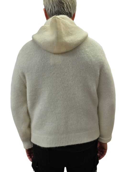 GILET CASSIUS ALPAGA ECRU CAPUCHE POCHE ZIPPEE 622840 9514 MONTAGUT HOMME