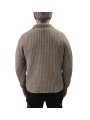 Pull col marin brodé fleur bas taupe avoine Cesar 622828 9425 Montagut Homme boutique Strasbourg France store vêtement dos