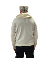Pull hoodies Cleosan écru laine oversize droit 622854 9401 Montagut Homme boutique Strasbourg vêtement shop store dos