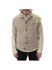 Veste sans manche Carter boutons beige alpaga 622838 9402 Montagut Homme boutique Strasbourg vêtement shop store front