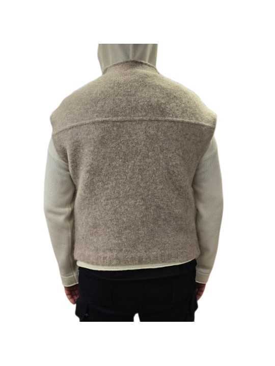 Veste sans manche Carter boutons beige alpaga 622838 9402 Montagut Homme boutique Strasbourg vêtement shop store dos