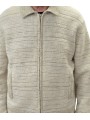 Veste zip chiné alpaga écru greige Caleb 622839 9514 Montagut Homme boutique Strasbourg vêtement shop store gilet zoom