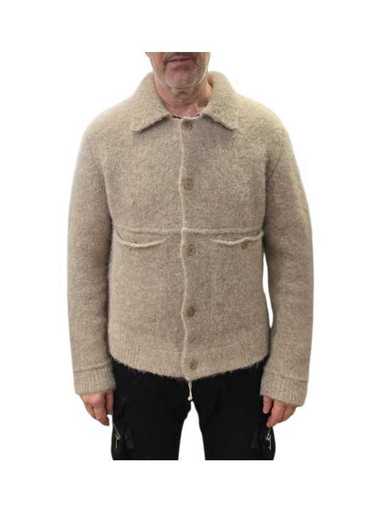 Veste boutons poches basses beige alpaga Claudio 622837 9402 Montagut Homme gilet boutique Strasbourg vêtement shop front
