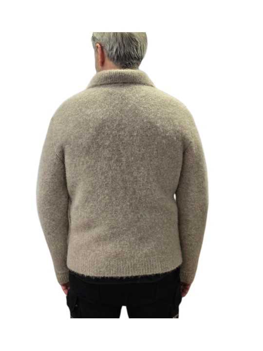 Veste boutons poches basses beige alpaga Claudio 622837 9402 Montagut Homme gilet boutique Strasbourg vêtement shop dos