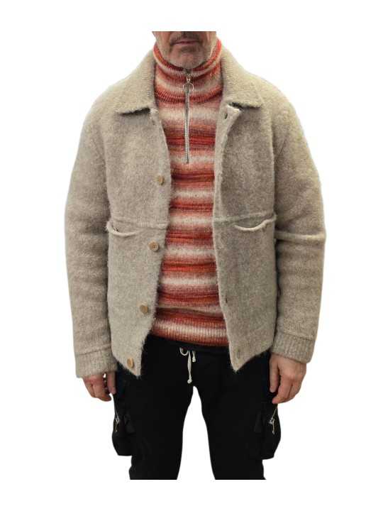 Veste boutons poches basses beige alpaga Claudio 622837 9402 Montagut Homme gilet boutique Strasbourg vêtement shop open