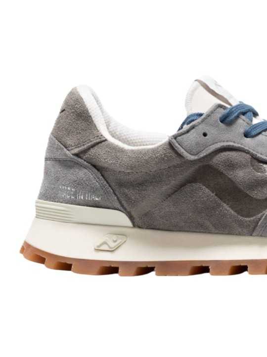 Baskets Veloce suède wash gris lacet bleu No Map Society homme NB5MS110 120 206 boutique Strasbourg store sneakers shop c