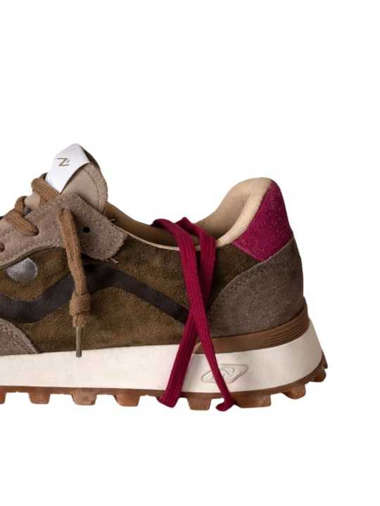 Baskets Veloce suède taupe vert spoiler fushia No Map Society femme NC5 WS110120 113 boutique strasbourg sneakers store shop ar