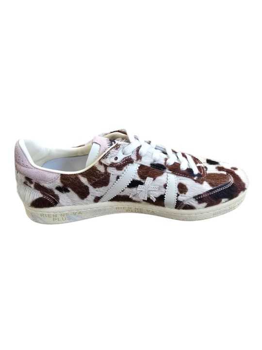 Sneakers Bonnied poils print vache spoiler rose Premiata Femme 8577 baskets boutique Strasbourg store shop shoes int