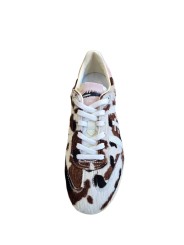 Sneakers Bonnied poils print vache spoiler rose Premiata Femme 8577 baskets boutique Strasbourg store shop shoes dessus