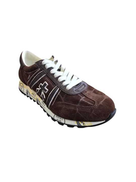Basket Lucy suède croco choco 8413 Premiata Femme sneakers boutique Strasbourg store shop shoes profil