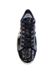 Sneakers sequin noir Stevend spoiler vert métal 8496 Premiata Femme boutique Strasbourg shop store online shoes dess