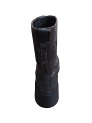 BOTTINES PLATEAU SUEDE VIEILLI CHOCO ZIP AVANT M7144 PREMIATA FEMME shop boutique Strasbourg shoes store France arr