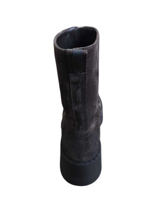 BOTTINES PLATEAU SUEDE VIEILLI CHOCO ZIP AVANT M7144 PREMIATA FEMME shop boutique Strasbourg shoes store France arr