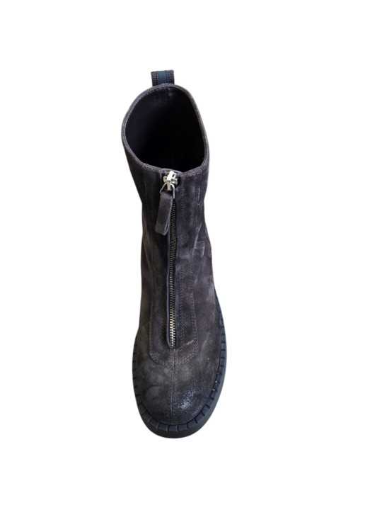 BOTTINES PLATEAU SUEDE VIEILLI CHOCO ZIP AVANT M7144 PREMIATA FEMME shop boutique Strasbourg shoes store France dessus