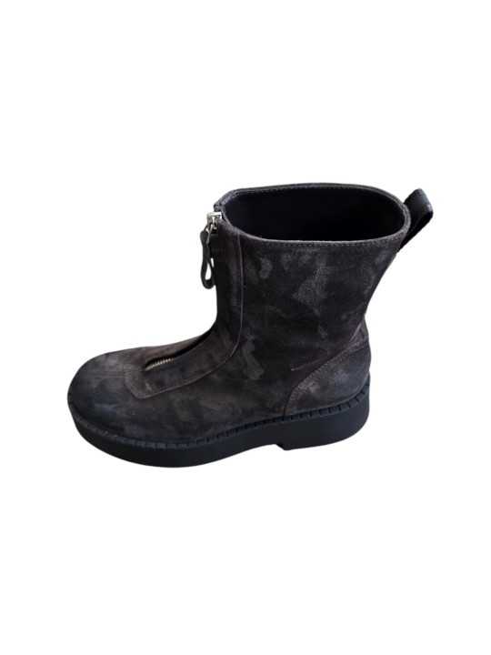 BOTTINES PLATEAU SUEDE VIEILLI CHOCO ZIP AVANT M7144 PREMIATA FEMME shop boutique Strasbourg shoes store France côté