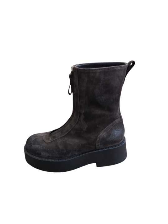 BOTTINES PLATEAU SUEDE VIEILLI CHOCO ZIP AVANT M7144 PREMIATA FEMME shop boutique Strasbourg shoes store France style