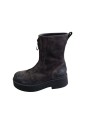 BOTTINES PLATEAU SUEDE VIEILLI CHOCO ZIP AVANT M7144 PREMIATA FEMME shop boutique Strasbourg shoes store France style