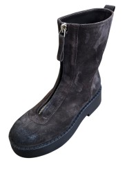 BOTTINES PLATEAU SUEDE VIEILLI CHOCO ZIP AVANT M7144 PREMIATA FEMME shop boutique Strasbourg shoes store France vue