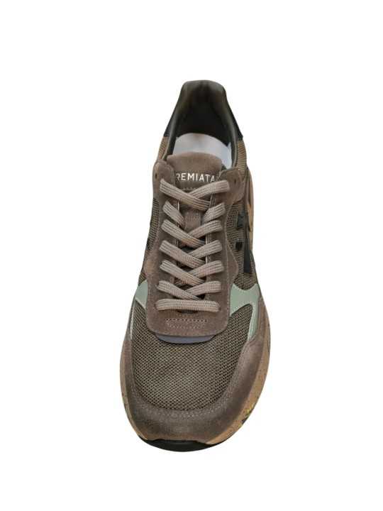 BASKET MESH SUEDE KAKI JADE NOIR SPOILER NOIR MICK 8436 PREMIATA HOMME