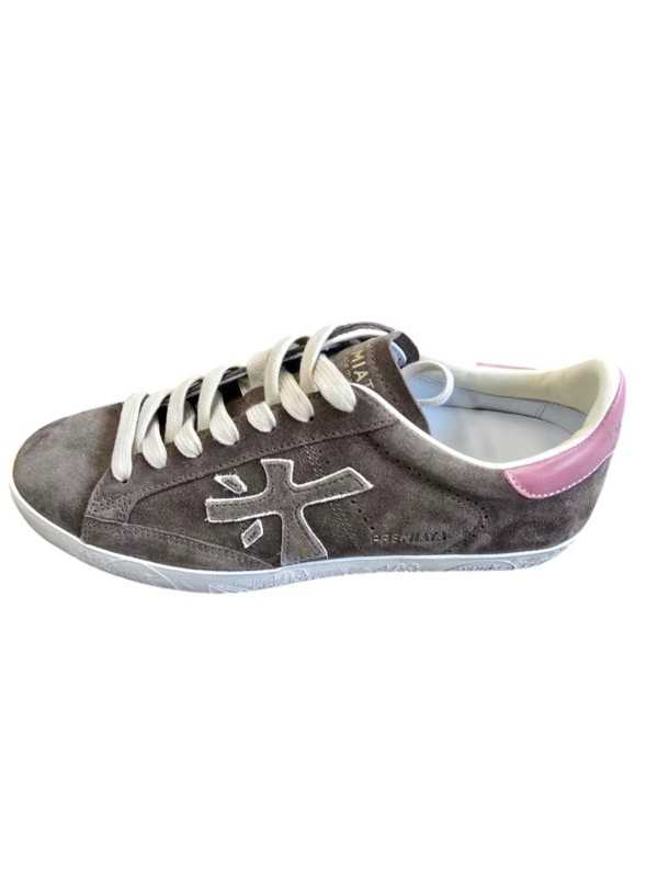 Sneakers Stevend suède taupe spoiler cuir rose 8485 Premiata Femme baskets boutique Strasbourg France store shop online shoes 1