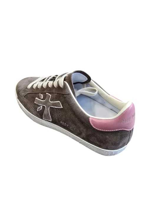 Sneakers Stevend suède taupe spoiler cuir rose 8485 Premiata Femme baskets boutique Strasbourg France store shop online shoes a