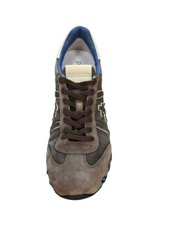 Baskets toile vieillie choco Lucy 8402 Premiata homme sneakers boutique Strasbourg France online store shop shoes vue