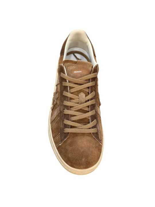 Sneakers suède Camel Russell 8560 Premiata homme baskets boutique STrasbourg France online shop store shoes vue