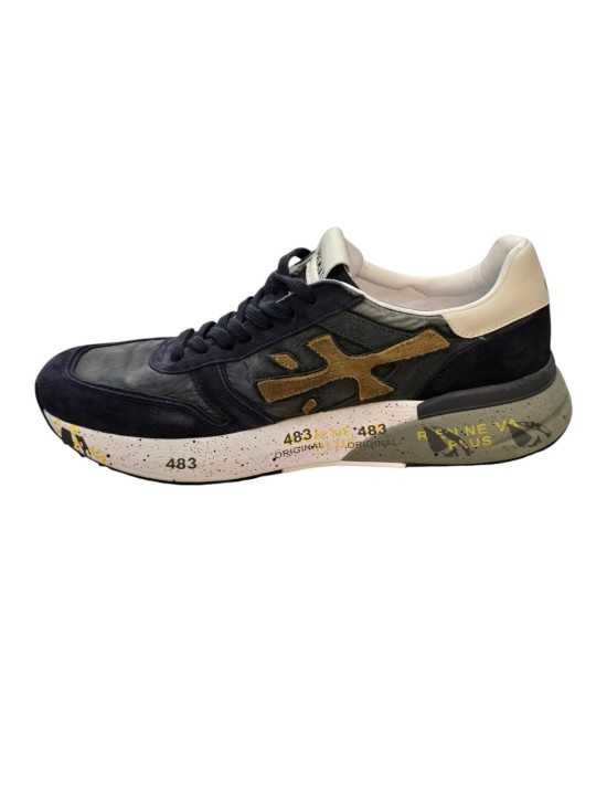 Baskets nylon suède bleu délavé spoiler blanc Mick Premiata Homme 8435 sneakers boutique Strasbourg France shop store shoes 2