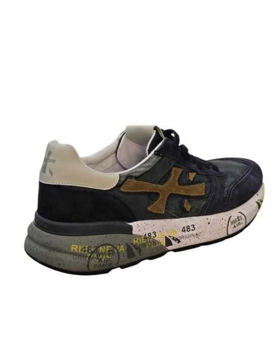 Baskets nylon suède bleu délavé spoiler blanc Mick Premiata Homme 8435 sneakers boutique Strasbourg France shop store shoes 4