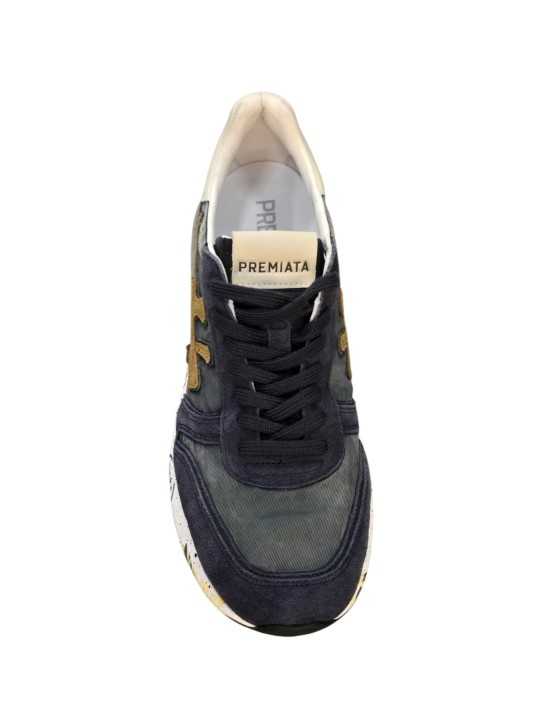 Baskets nylon suède bleu délavé spoiler blanc Mick Premiata Homme 8435 sneakers boutique Strasbourg France shop store shoes 5