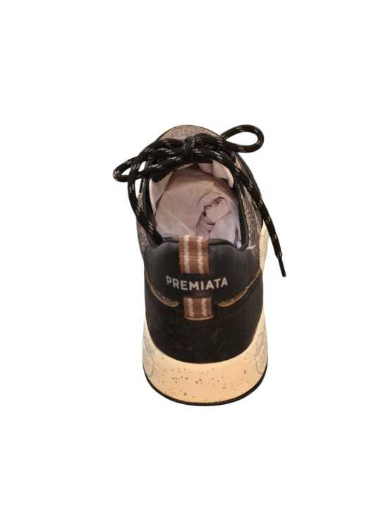 Baskets bi matière toile et cuir noir 8464 Premiata homme sneakers boutique Strasbourg France store shop shoes z